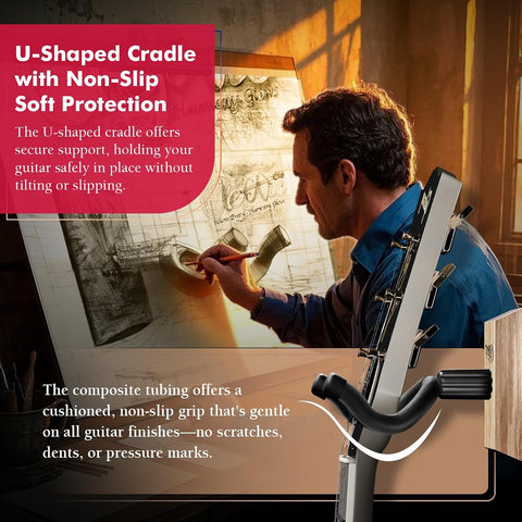 Guitar Wall Hanger 1 Pack U-Shaped Ashwood Mount