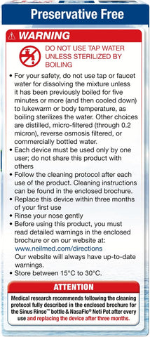 NeilMed Sinus Rinse All Natural Relief Premixed Refill Packets 100 Count (Pack of 1)