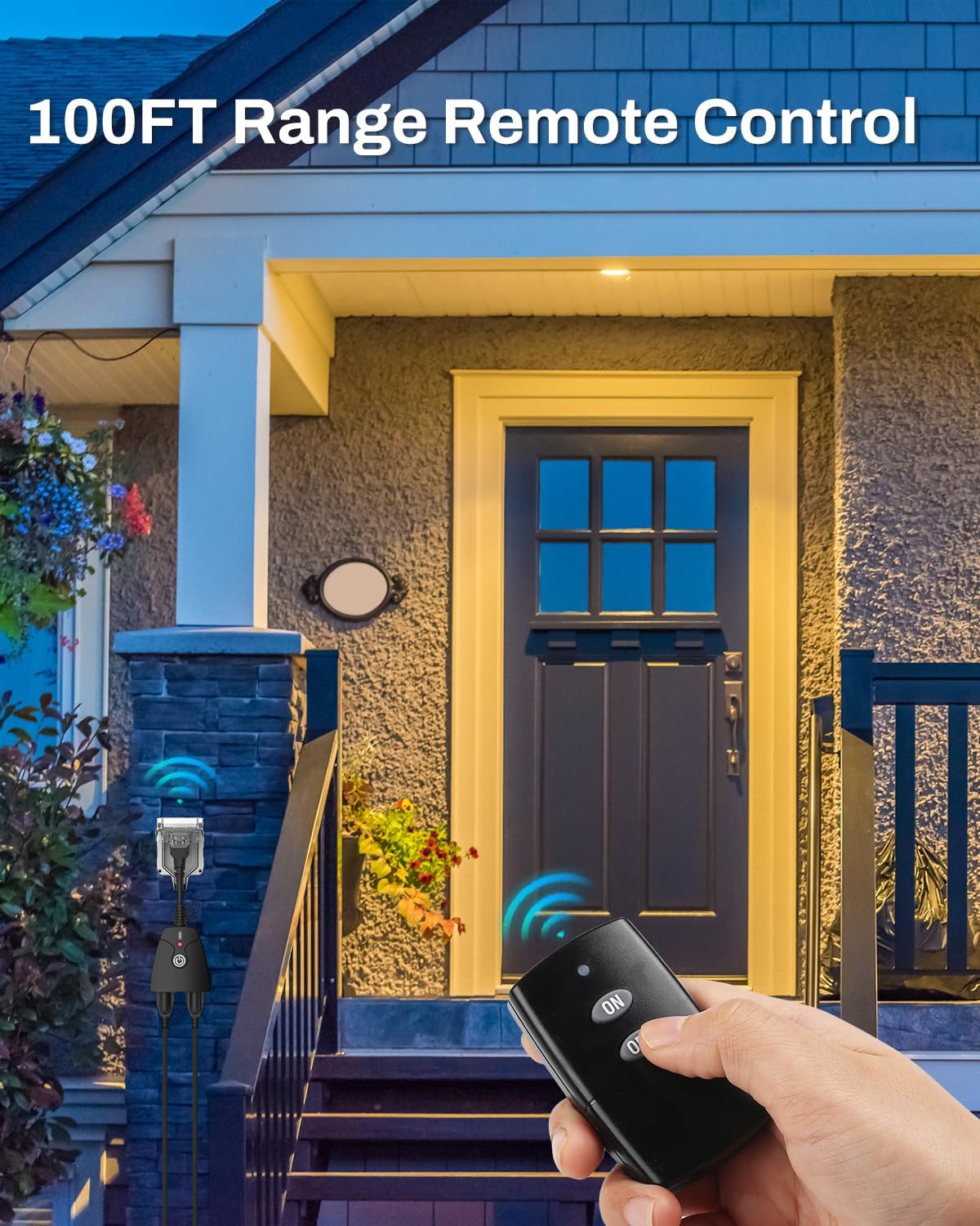 HBN Remote Control Outlets Outdoor Waterproof Indoor Wireless Light Switch