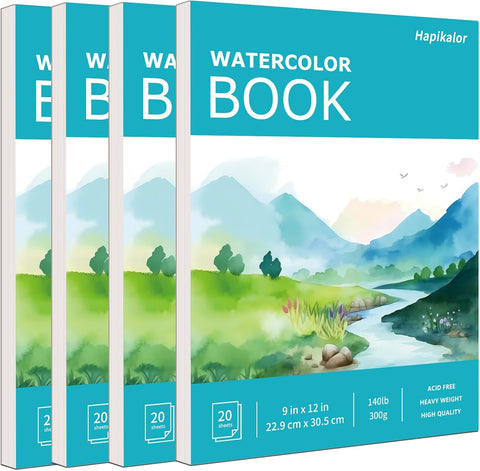 300gsm Pink Watercolor Paper Pad, 20 Sheets, Single Pad, 8.5×11 Inches