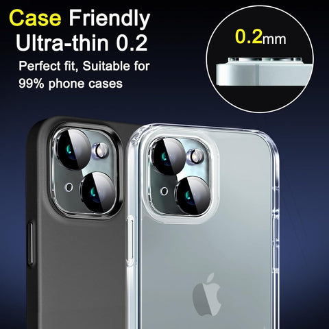 Ferilinso Camera Lens Protector for iPhone 14/15/14 Plus/15 Plus/13/13 Mini