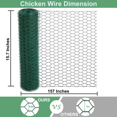 Mklsit Chicken Wire for Floral Arrangements, 15.7 x 157 Inches, Green