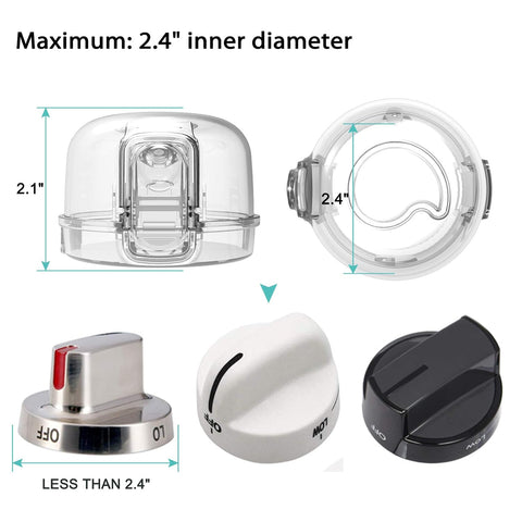 Stove Knob Safety Covers (5 + 1 Pack), Oven Lock Child Safety, Clear View