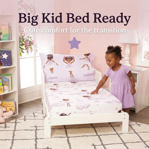 EVERYDAY KIDS African American Ballerina Toddler Sheets Set