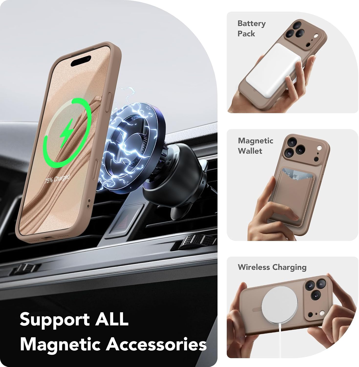 CAPRARO for iPhone 17 Pro Case, Compatible with MagSafe