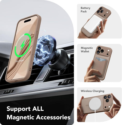 CAPRARO for iPhone 17 Pro Case, Compatible with MagSafe