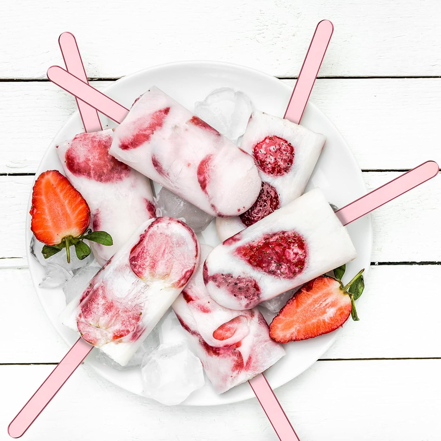 30 Pcs Reusable Acrylic Cakesicle Sticks, 4.5 Inches, Rose Gold