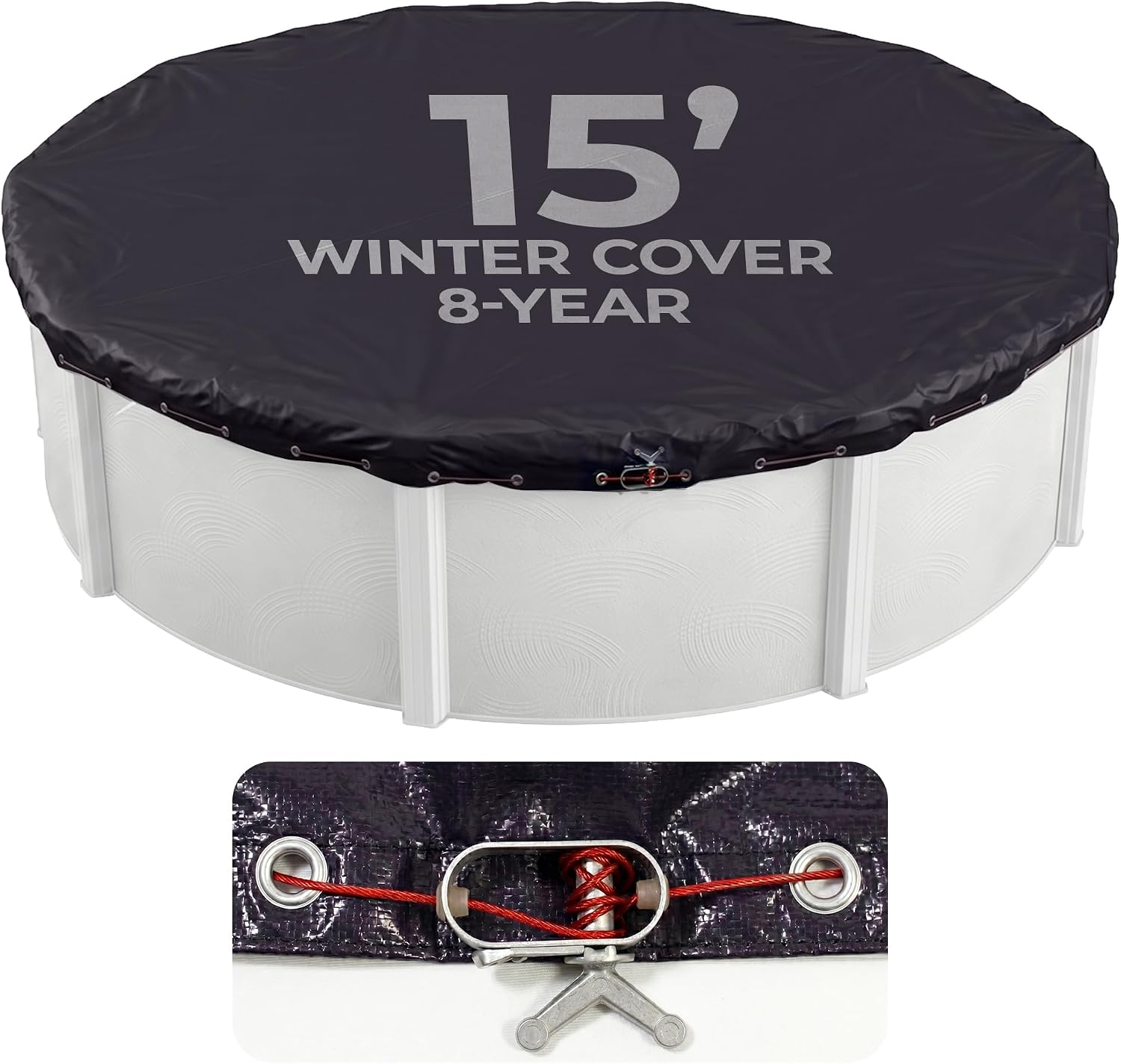 Blue Wave Arctic Armor 15-ft Round Above Ground Pool Winter Cover, Navy