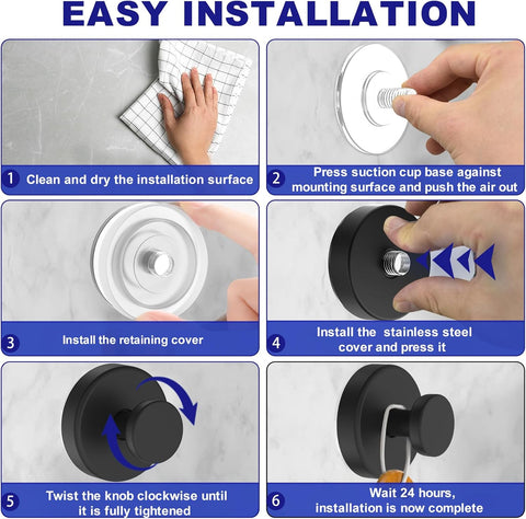 Bntuk Suction Cup Hooks for Shower, Removable Towel Hooks for Bathroom