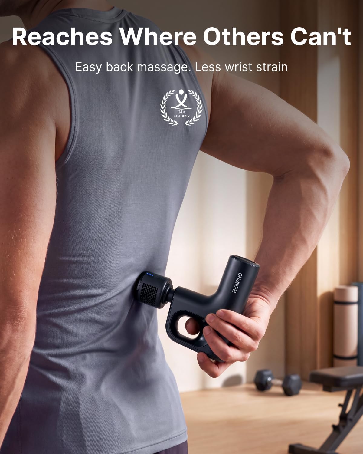 RENPHO Active Mini Thermacool Massage Gun with Heat and Cold, Thumb Loop