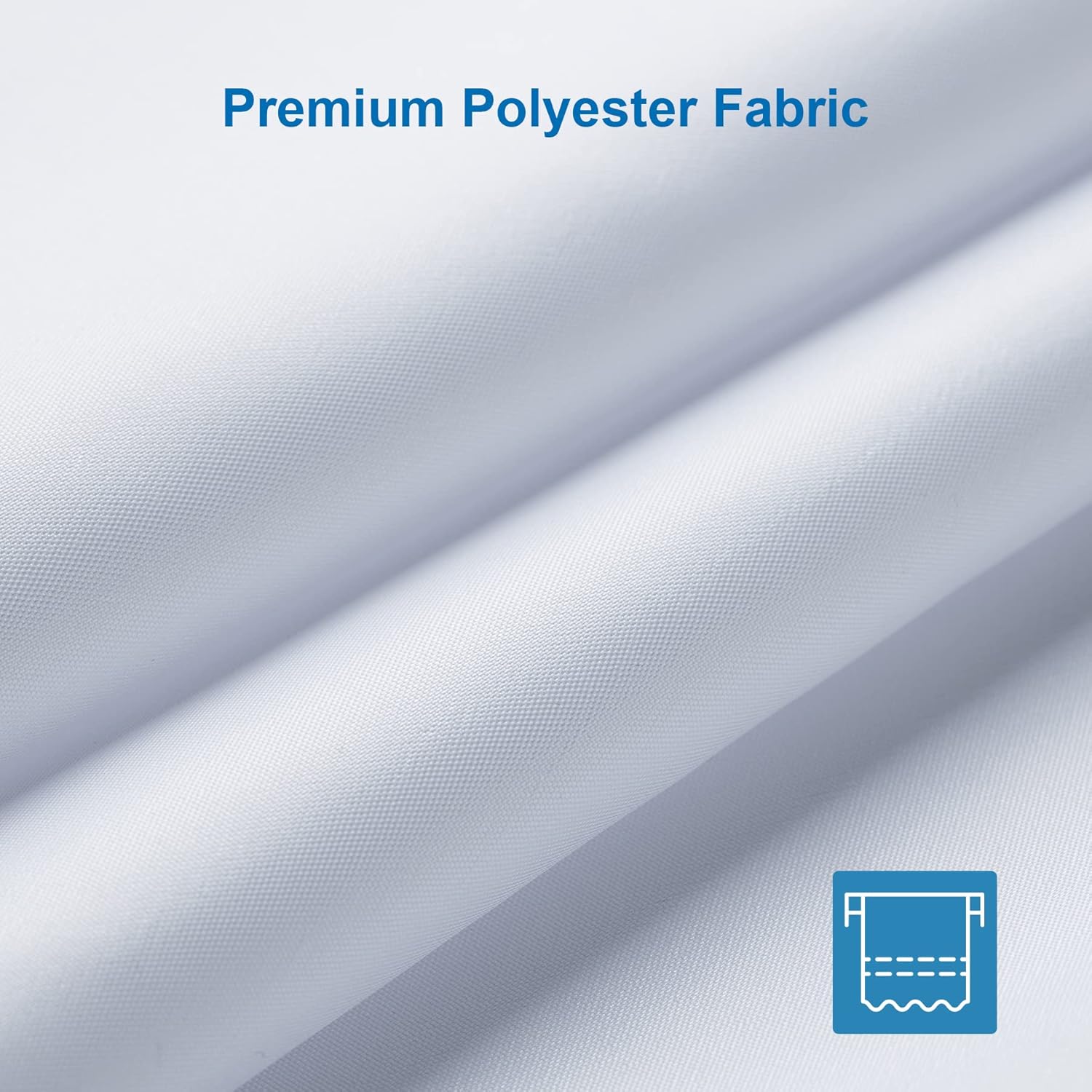Amazer White Long Shower Curtain Liner Washable, 72 x 78 Inches, Fabric Shower Liner with 2 Bottom Stones, Waterproof 2-in-1 Shower Curtain and Liner, 12 Grommet Holes, Hotel Quality, White