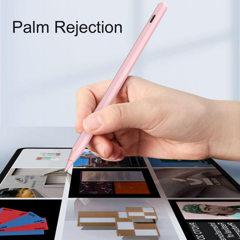 Stylus Pen for iPad, 13 mins Fast Charge for Apple iPad Pencil with Palm Rejection, Compatible with 2018-2024 iPad Air 3/4/5/6, iPad Mini 5/6, iPad 6/7/8/9/10, iPad Pro 11"/12.9"/M4 (Pink)