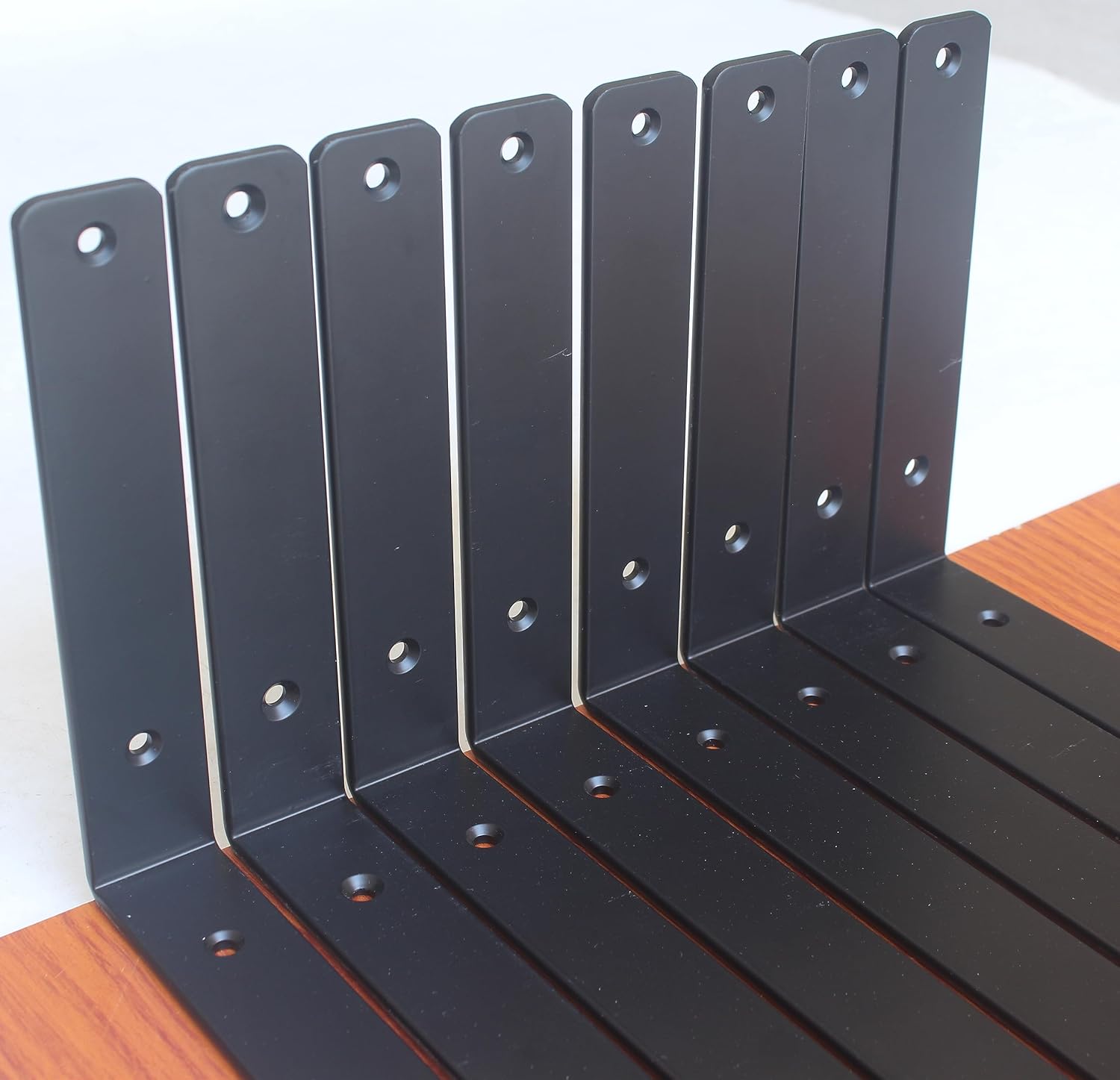 20 Pack - L 12" x H 8" x W1.5, 5mm Thick Black L Shelf Bracket, Iron Shelf Brackets, Metal Shelf Brackets, Floating Shelf, Shelf Supports with Screws