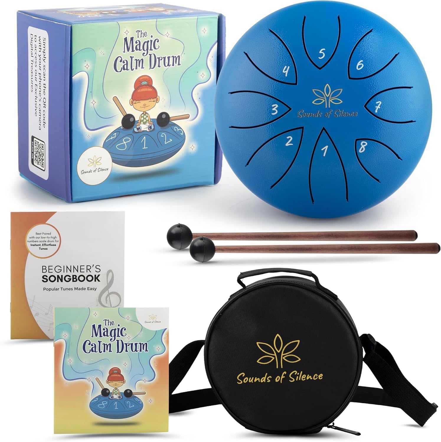 Sounds Of Silence Steel Tongue Drum for Kids, 6 Inch 8 Notes, Ages 4+