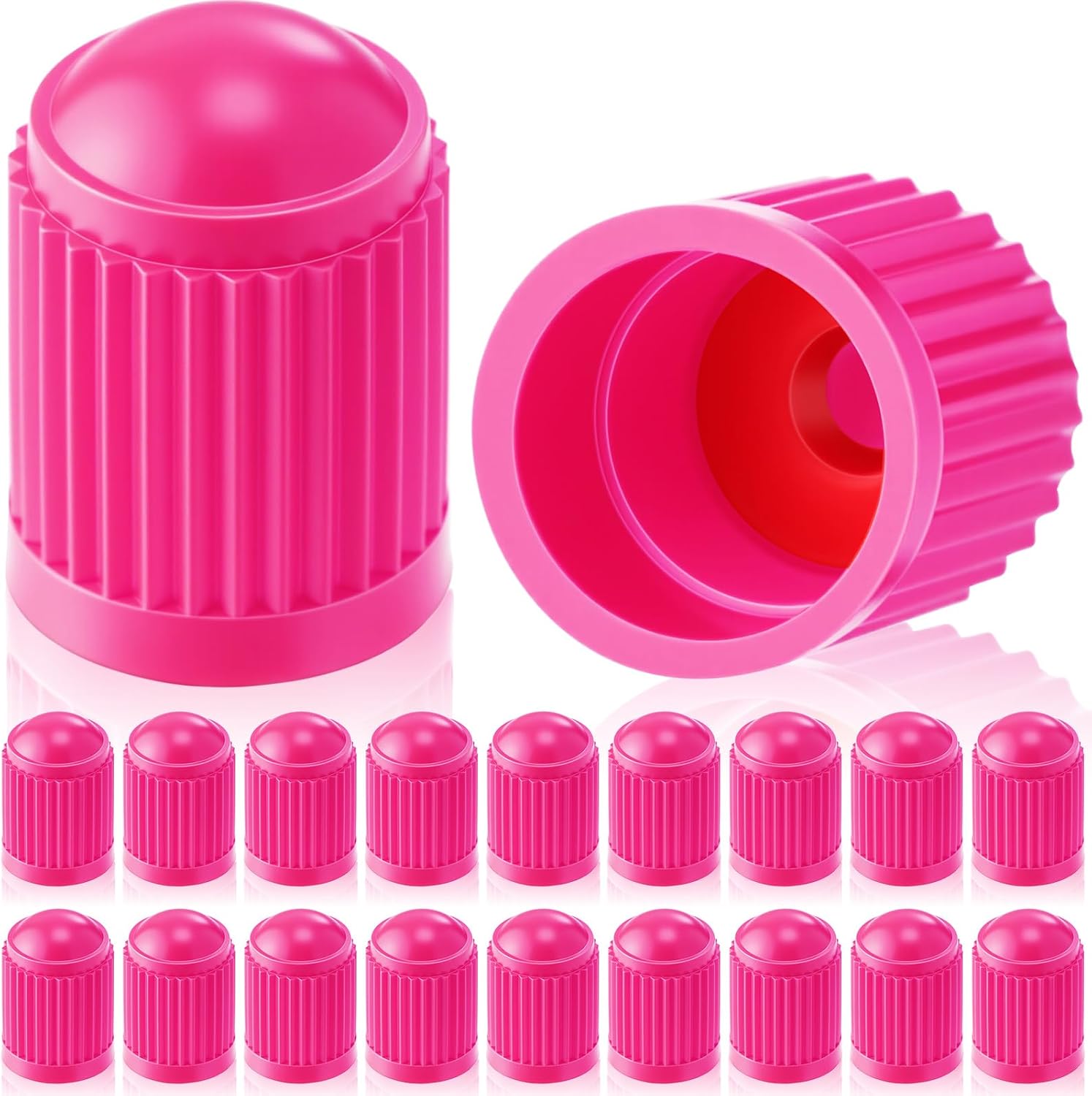 Outus 20 Pcs Tire Valve Stem Caps Car Tire Caps Plastic Universal Valve Stem Covers for Bike Bicycle Cars SUV Trucks Motorcycles (Pink)