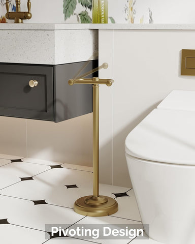 Gold Toilet Paper Holder Stand Stainless Steel & Weighted Base