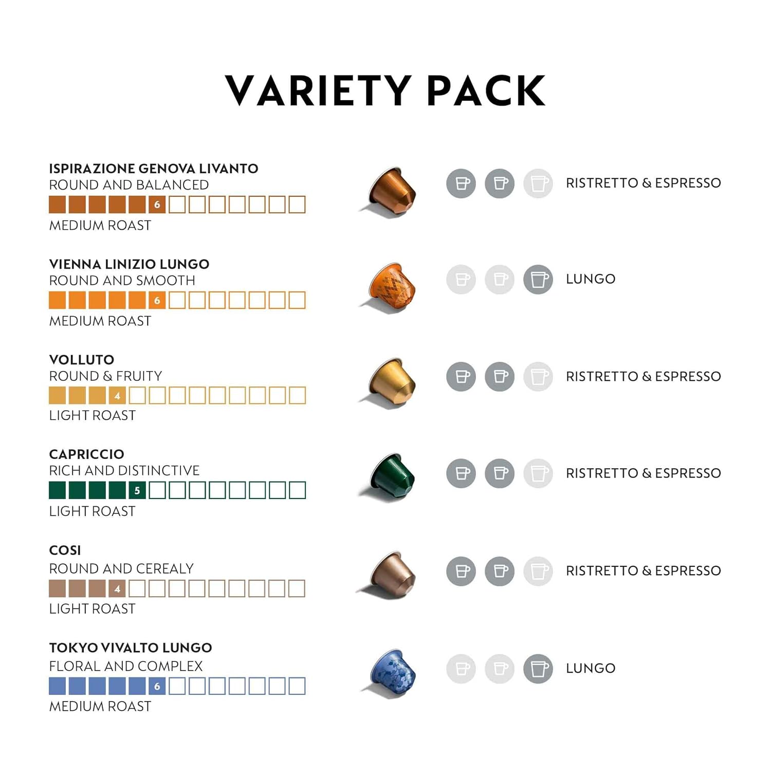 Nespresso Original, Ispirazione Variety Pack, 100-Count Espresso Pods