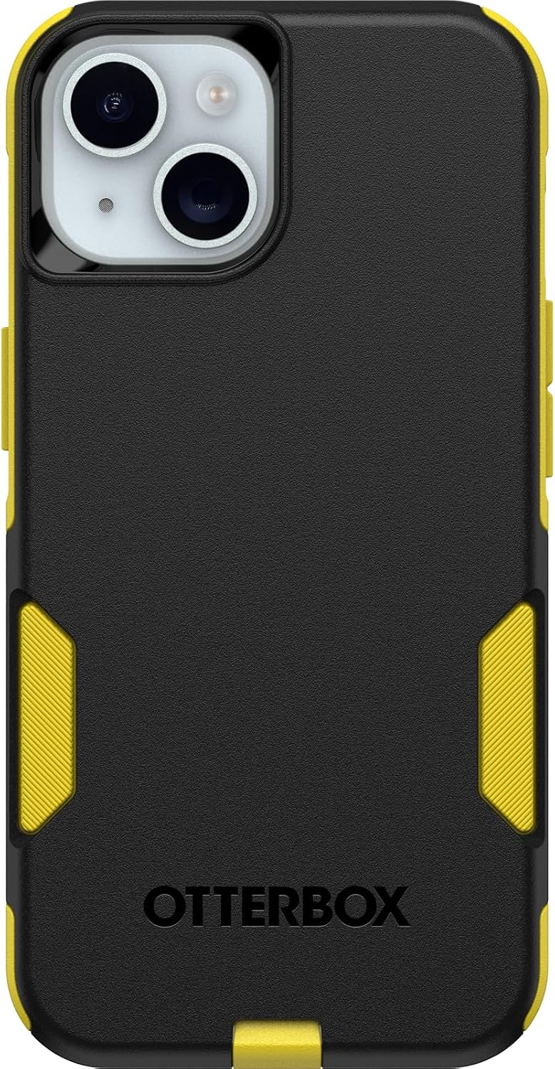 OtterBox iPhone 14 & iPhone 13 (Only) - Commuter Series Case - Night (Black & Yellow) - Slim & Tough - Pocket-Friendly - with Port Protection - Non-Retail Packaging