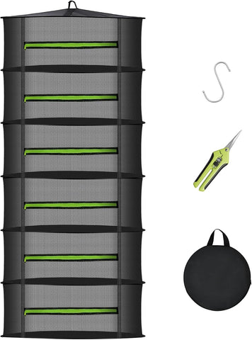 MEKOLIFE 6-Layer Herb Drying Rack with Collapsible Mesh Design