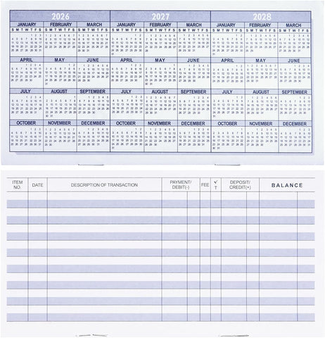 20 Pack Checkbook Register, Check Registers for Personal, Blank Ledger Transaction Registers for Personal or Business Bank, Check Register Book for Checking and Saving Account, Deposit and Credit Card