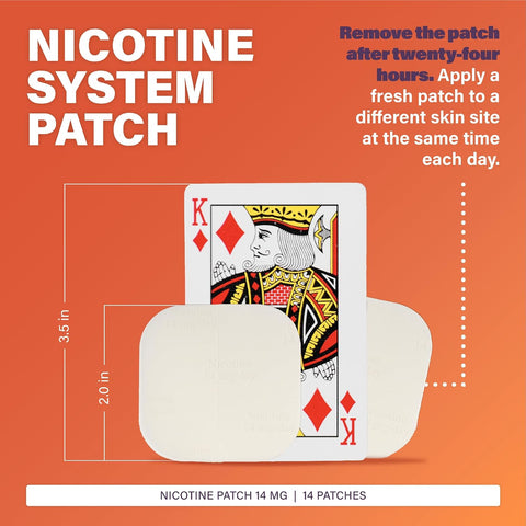 Rugby Clear Nicotine Patches - 14mg Transdermal System Patch - Smoking or Vaping Quitting Aid - Step 2-14 Count (3-Pack)