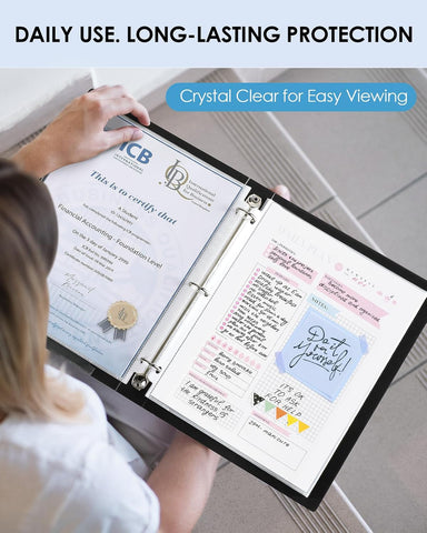 KTRIO Sheet Protectors 8.5 x 11, Page Protectors for 3 Ring Binder, 50 Pack
