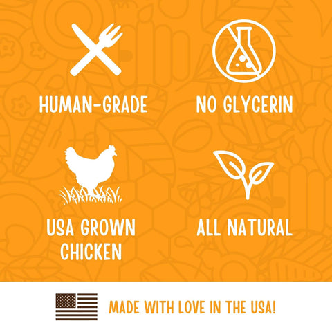 Full Moon Chicken Jerky Healthy All Natural Dog Treats Human Grade Made in USA Grain Free, 1.5 Pound (Pack of 3)