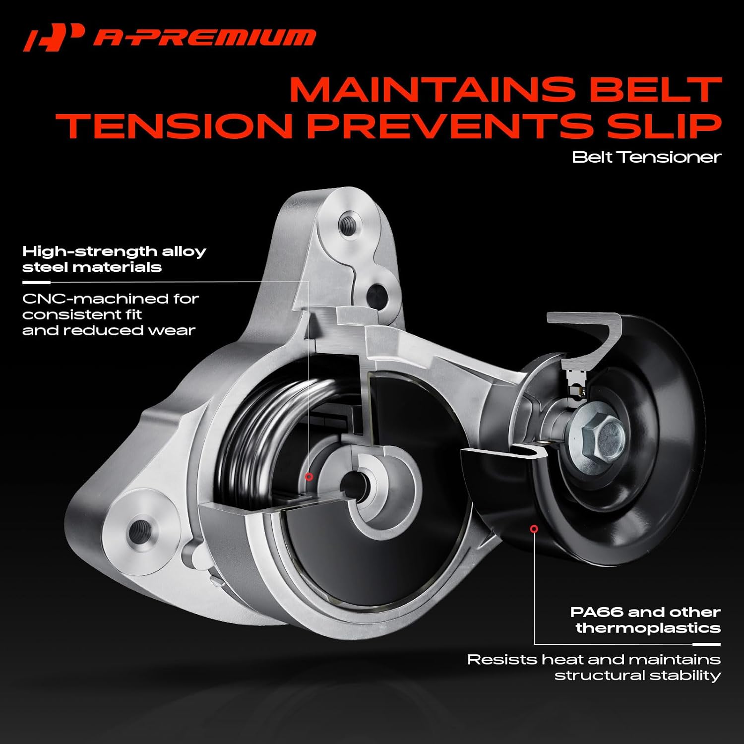 A-Premium Engine Serpentine Belt Drive Kit w/Tensioner & Idler Pulley