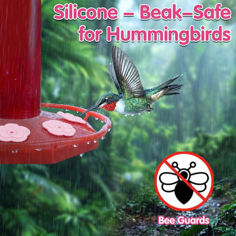 16Pcs Bee Guards Silicone Hummingbird Feeder Flower Replacement Parts