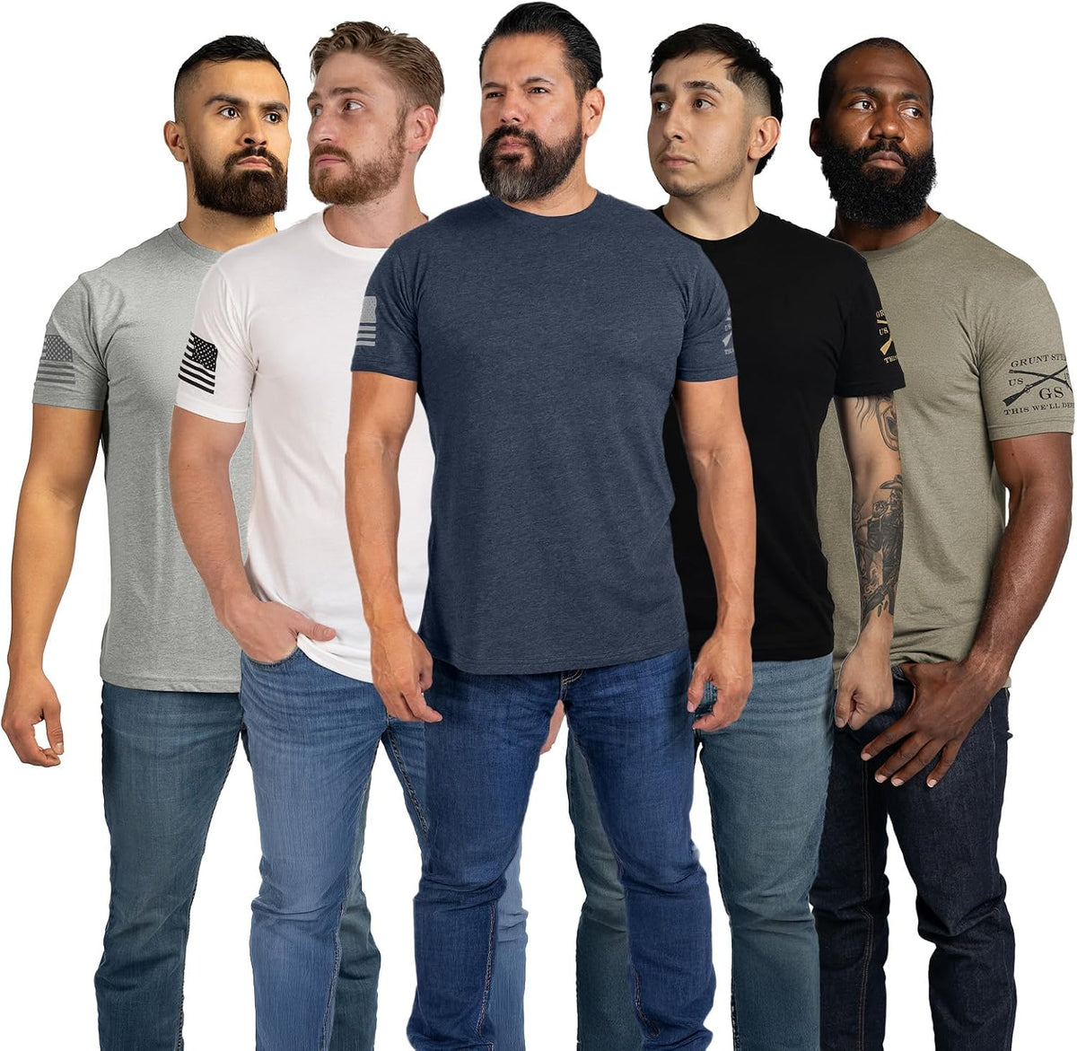 Grunt Style Basic Crew Men's Everyday Essential T-Shirt Pack