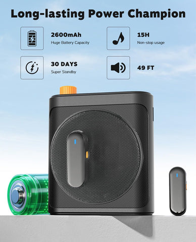 Tearstone Voice Amplifier for Teachers with Bluetooth, Dual Magnetic Mics