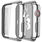 Misxi 2 Pack Hard PC Case with Tempered Glass Screen Protector Compatible with Apple Watch Series 9 (2023) Series 8 Series 7 41mm, Ultra-Thin Cover for iWatch S9/S8/S7, 1 Silver + 1 Transparent