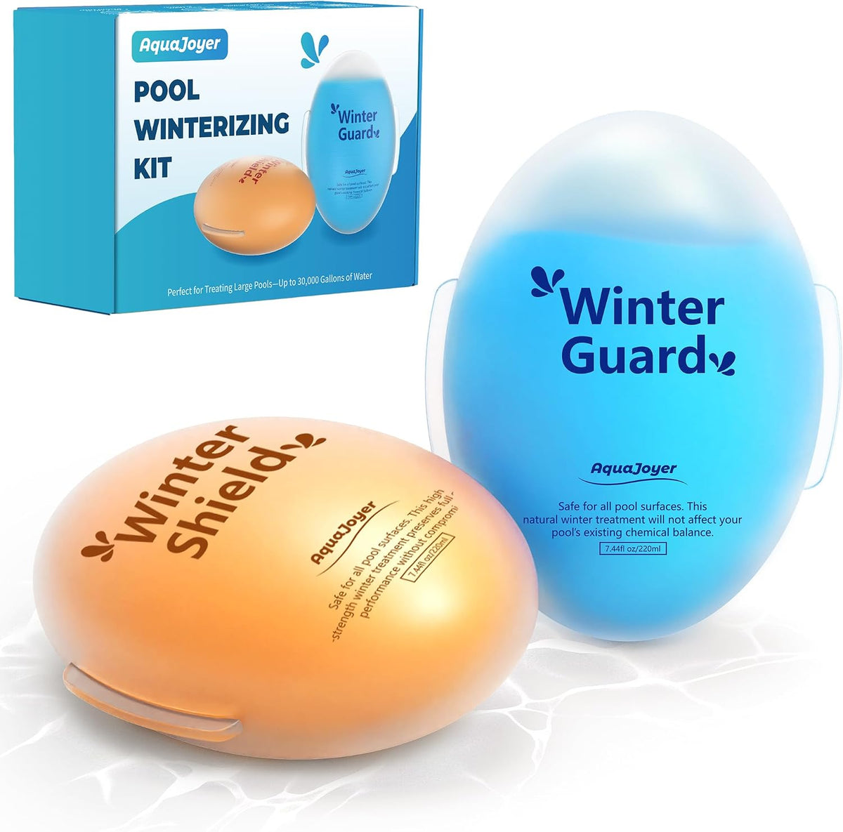AquaJoyer Winter Pool Closing Kit, 3-in-1 Above Ground Pool Winterizing Kit for Above Ground & Inground Pools, Pool Closing Chemicals, Up to 30,000 Gallons, Easy to Use