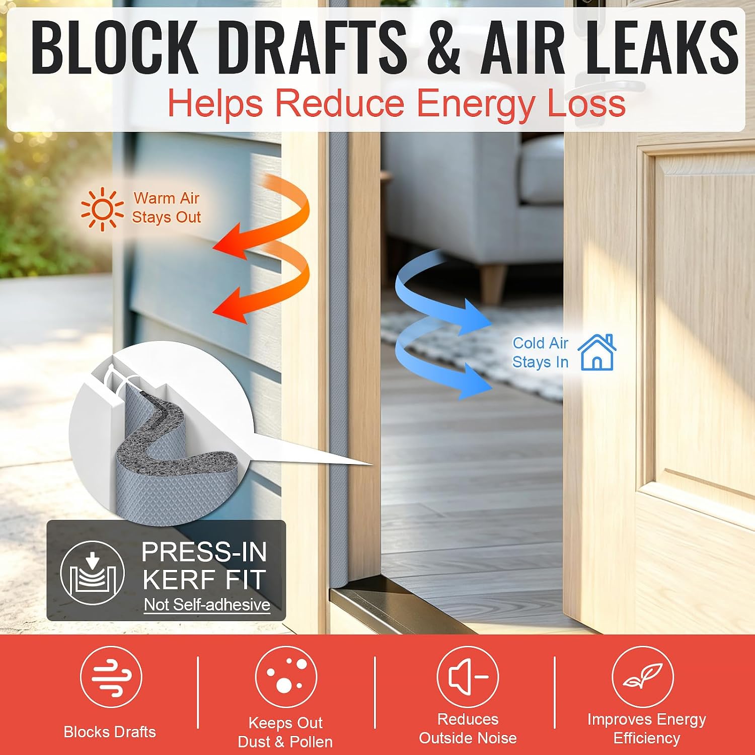 Litaibai 40 ft Kerf Weather Stripping Door Seal for Exterior Doors, Gray