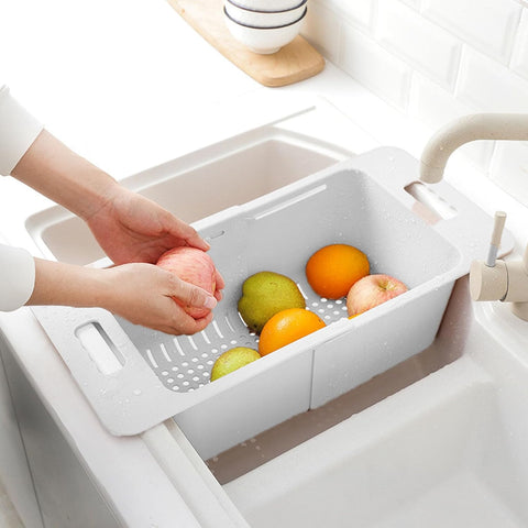 Freezer Baskets, Deep Freezer Chest Freezer Organizers with Handle, Expandable Vegetable Washing Baskets, Universal Freezer Storage, Freezer Organization Accessories (White)