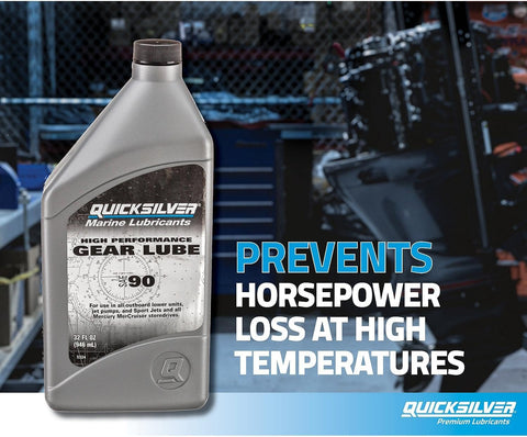Quicksilver SAE 90 High Performance Gear Lube for Outboards and Sterndrives, 32 oz