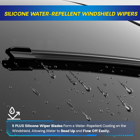 5 PLUS Silicone Windshield Wipers Fits Ford Expedition 2018-2024 (3 PACK)