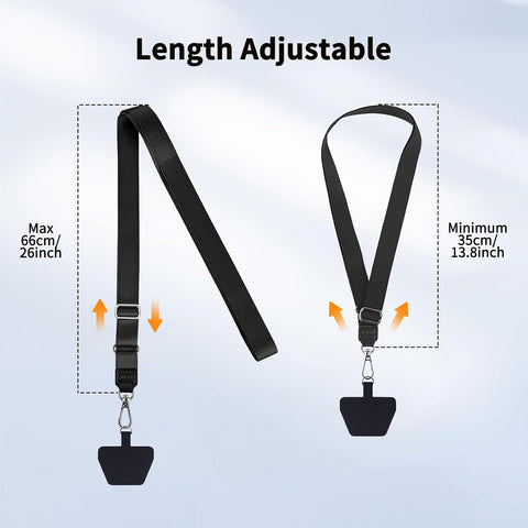 CACOE Phone Lanyard, Black+Black, 2 Pcs
