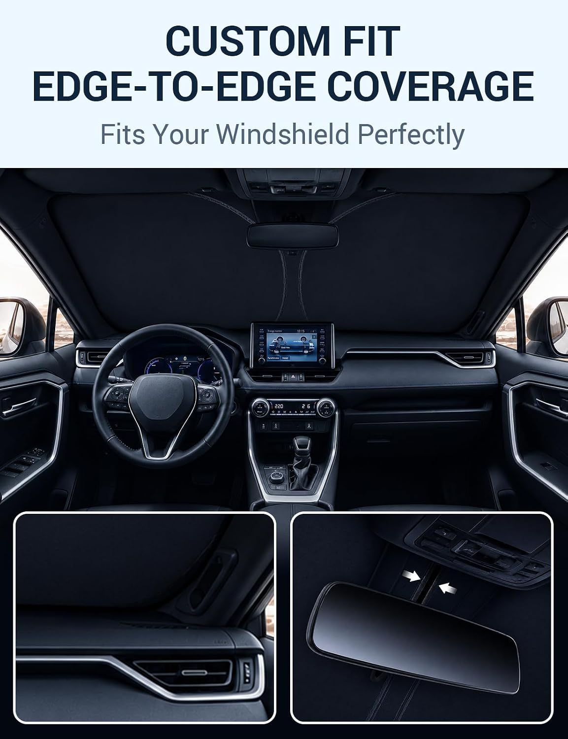 Proadsy Custom Fit 2019-2026 Acura RDX Windshield Sun Shade, Blocks Heat