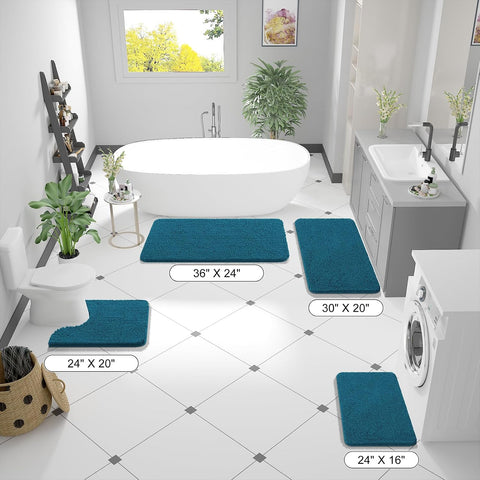 OLANLY Bathroom Runner Rugs 47x20, Extra Soft Absorbent Chenille Bath Rugs
