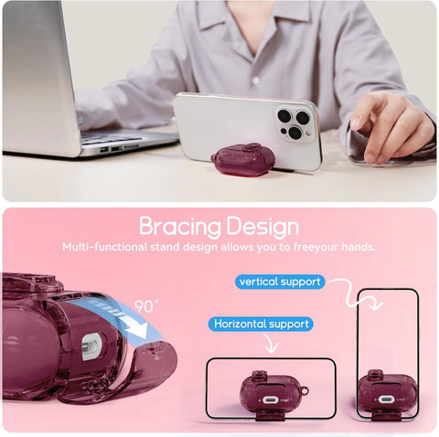 for AirPods 4 Case 2024 with Safety Lock,Wine Red