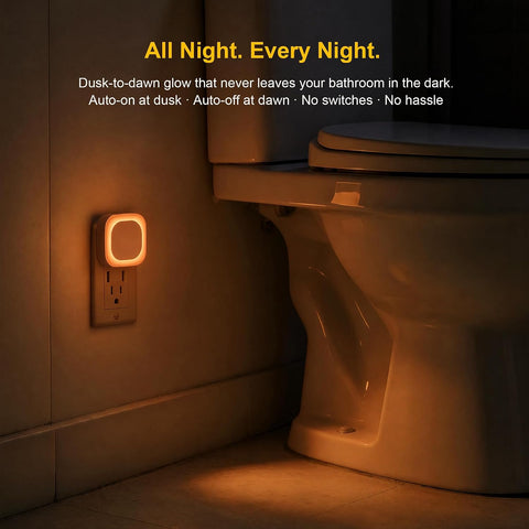 YUNLEX 2 Pack Amber Night Light Plug into Wall, Eye-Care Glow for Kids