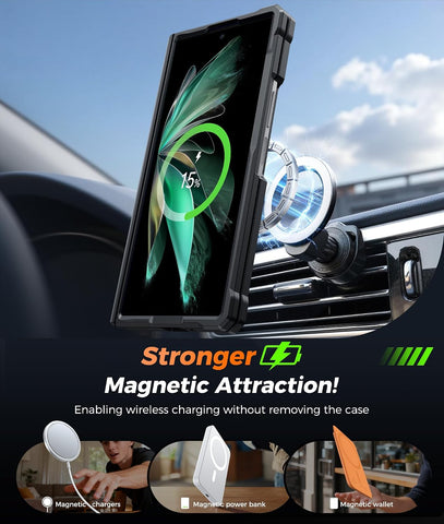 FNTCASE for Samsung Galaxy Z Fold 8 Ultra Case with 360 Magnetic Kickstand