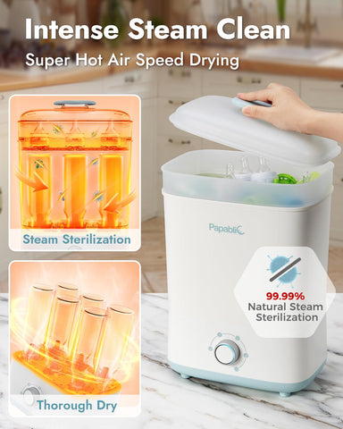 Papablic Baby Bottle Sterilizer and Dryer Pro, 10 Bottles Large Capacity