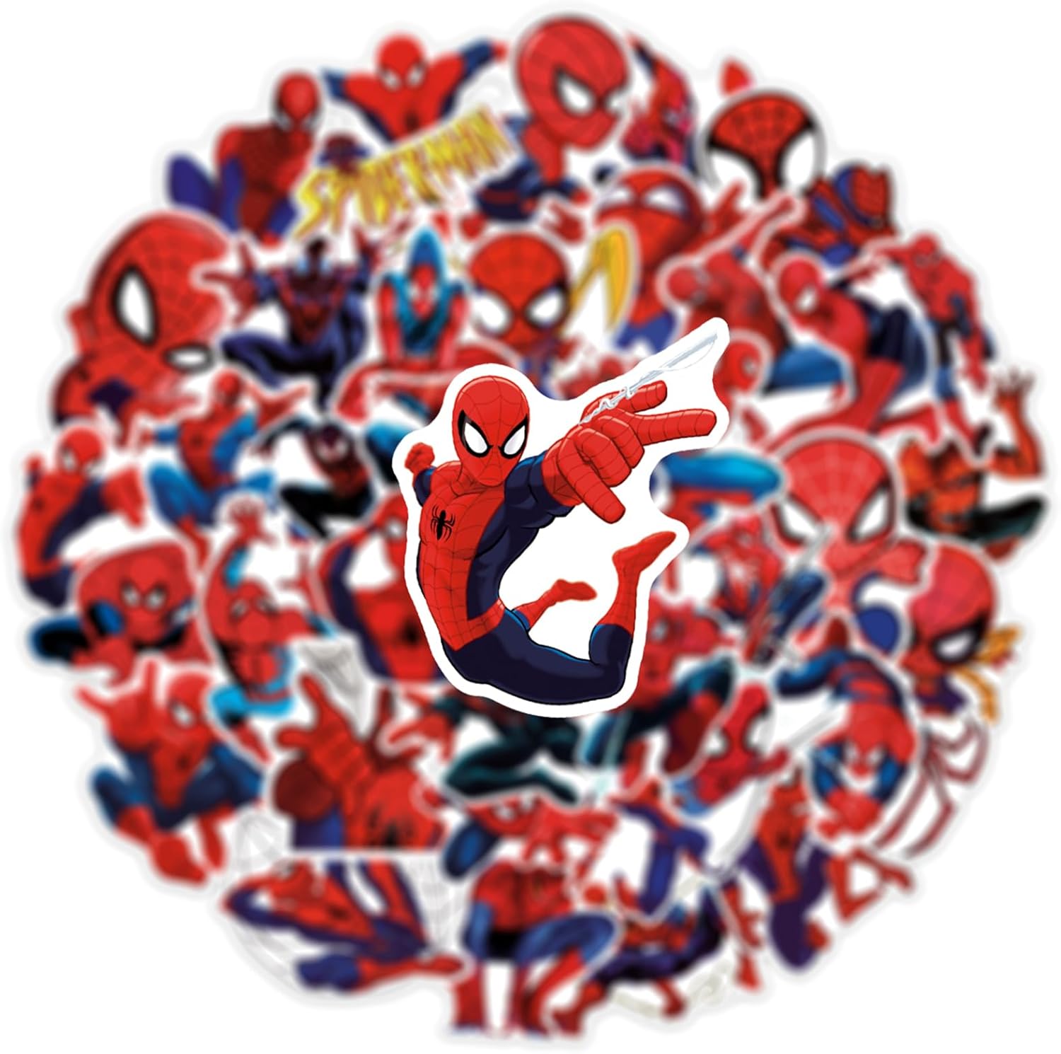 50pcs Spiderman Stickers for Kids, Cool Waterproof Vinyl Decal for Teen Adult Boy Laptop, Travel Case, Phone, Bike, Water Bottle, Guitar, Computer, Skateboard