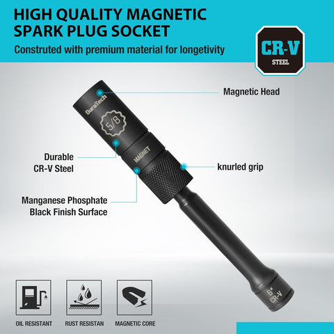 DURATECH 5/8" Swivel Magnetic Spark Plug Socket with Enhanced Magnetic Head