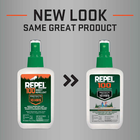 Repel 100 Mosquito & Insect Repellent 4 Oz, 98% DEET, 6 Pack | Repels Mosquitoes, Ticks, Gnats, Biting Flies, Chiggers & Fleas, Lasts Up To 10 Hours, Compact Bug Spray For Outdoor Travel