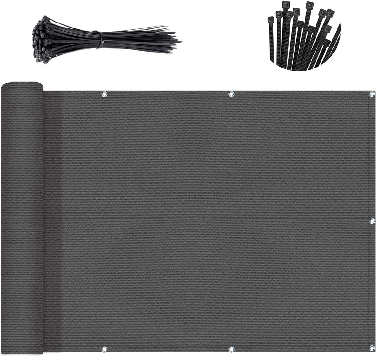SUNNY GUARD 3' x 23' Balcony Privacy Screen, HDPE Patio Railing Cover Fence