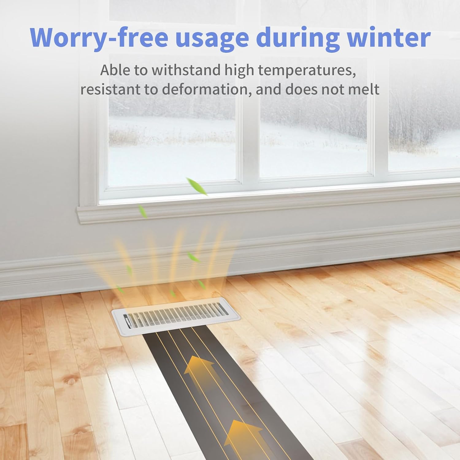 Howeall 2 Pack Floor Register 2" x 12" Inch Heavy Duty Floor Vents, Metal Heat Air Vent Covers Rust Proof Finish Floor Vent Covers for Home Heater Floor Registers Grilles & Vents (White)