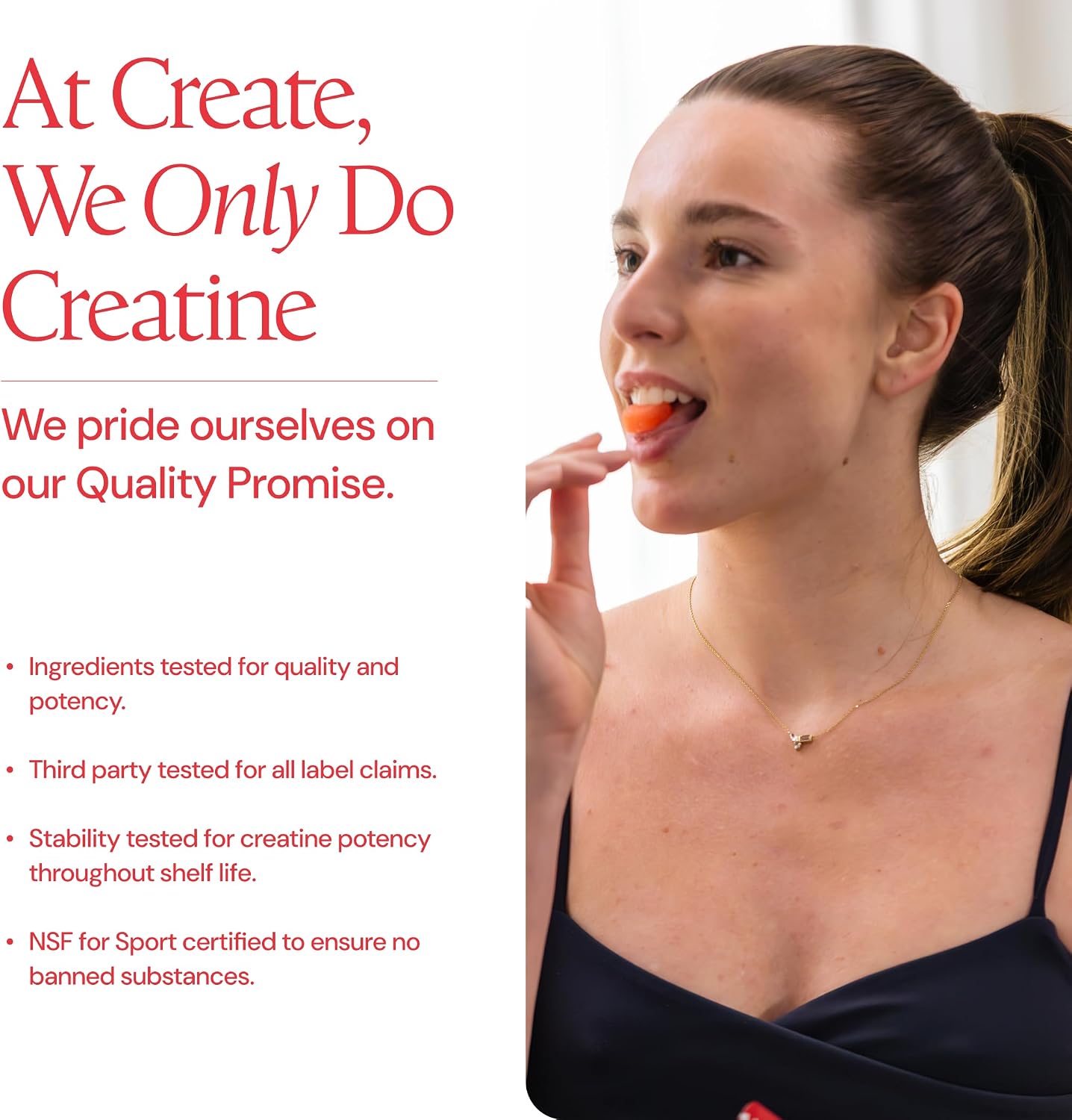 Create Creatine Monohydrate Gummies for Men & Women, Boost Focus, Strength, and Endurance, Anti-Melting Formula, Vegan, Gluten-Free, Non-GMO, 1.5g of Creatine per Gummy (Sour Cherry)